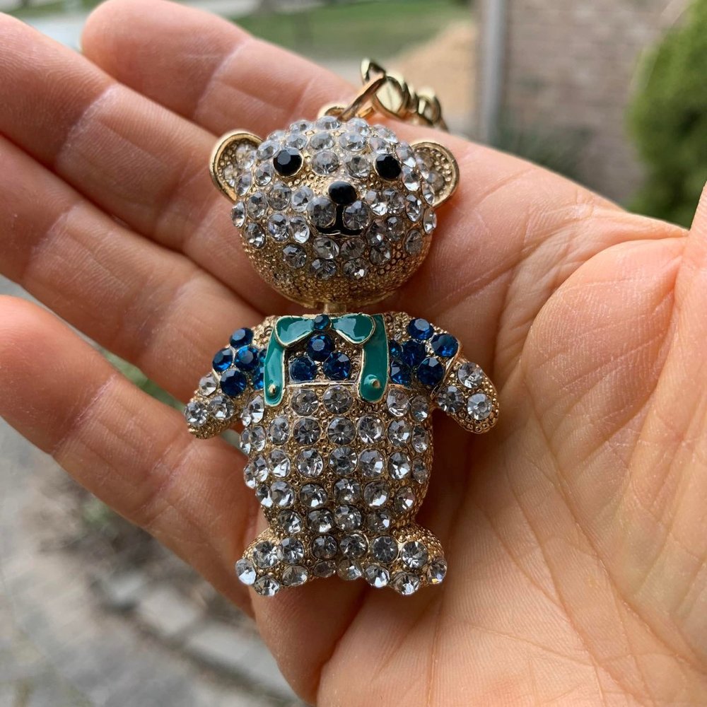 🌷3 for $25🌷Fashion Jewelry, Bejewelled Teddy Bear Keychain, NWT